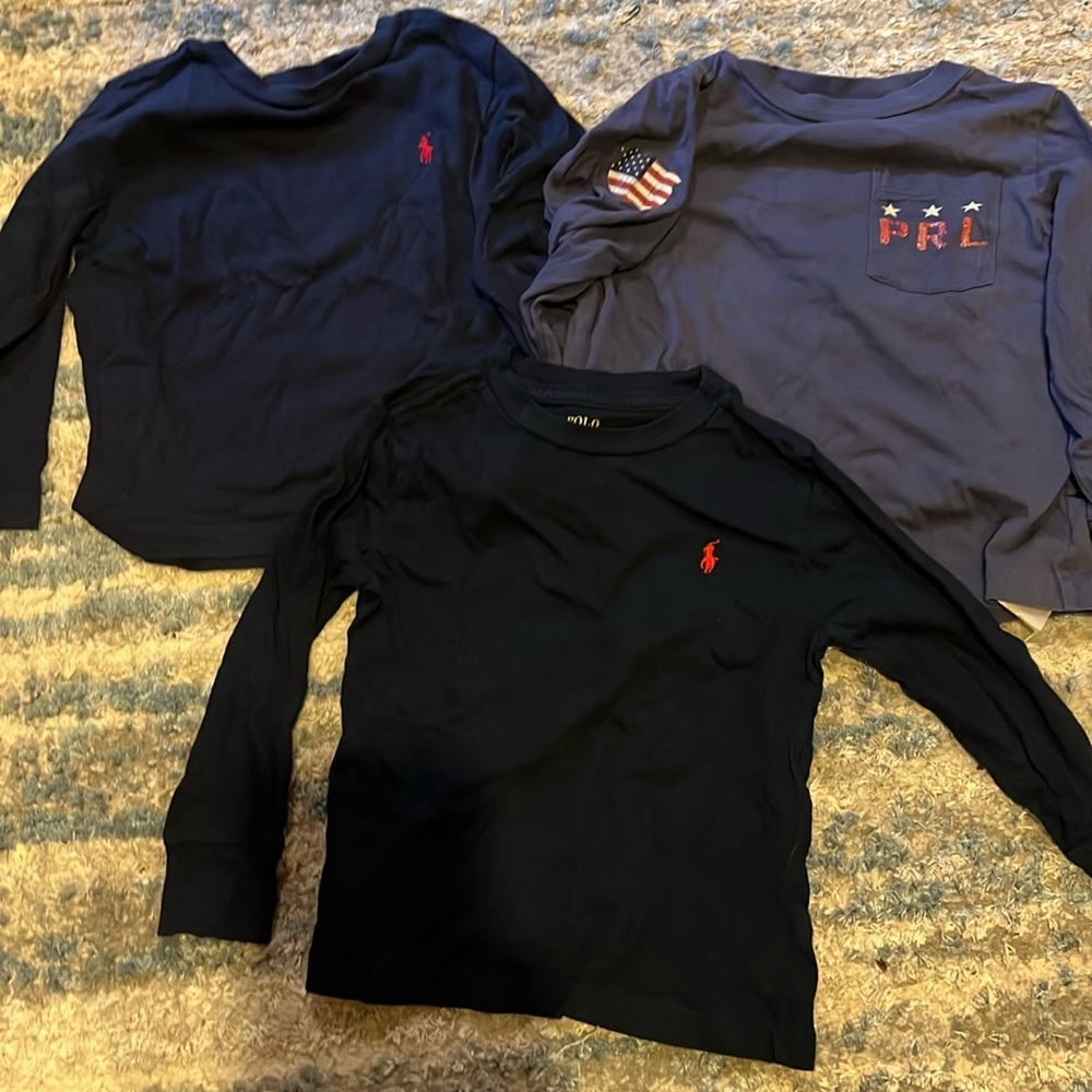 boys size 2T polo Ralph Lauren, long sleeve shirts lot of three